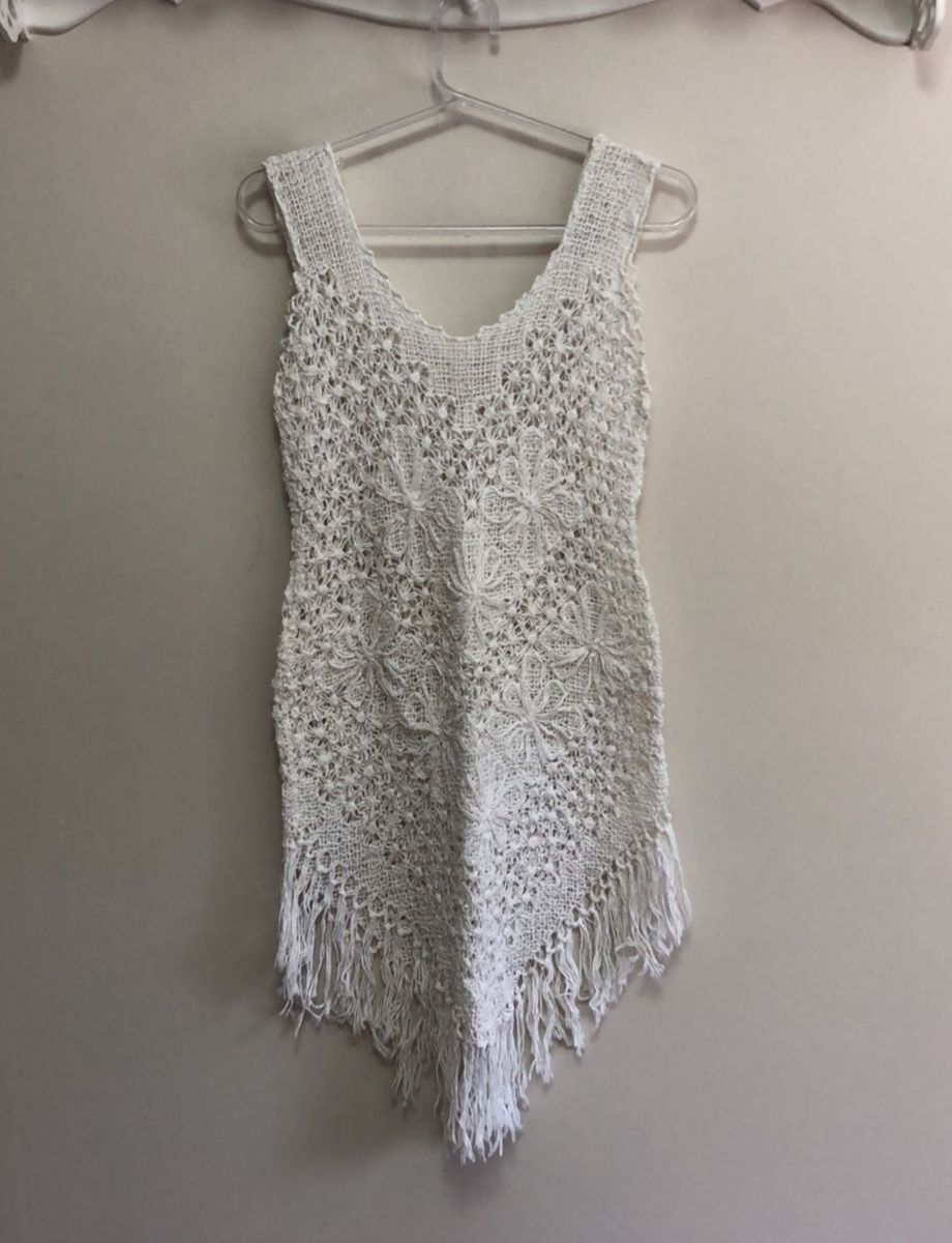 saída de praia de crochê vestido