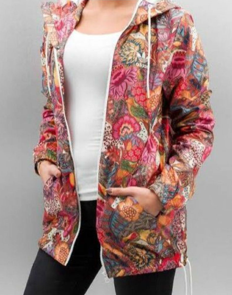 casaco floral adidas