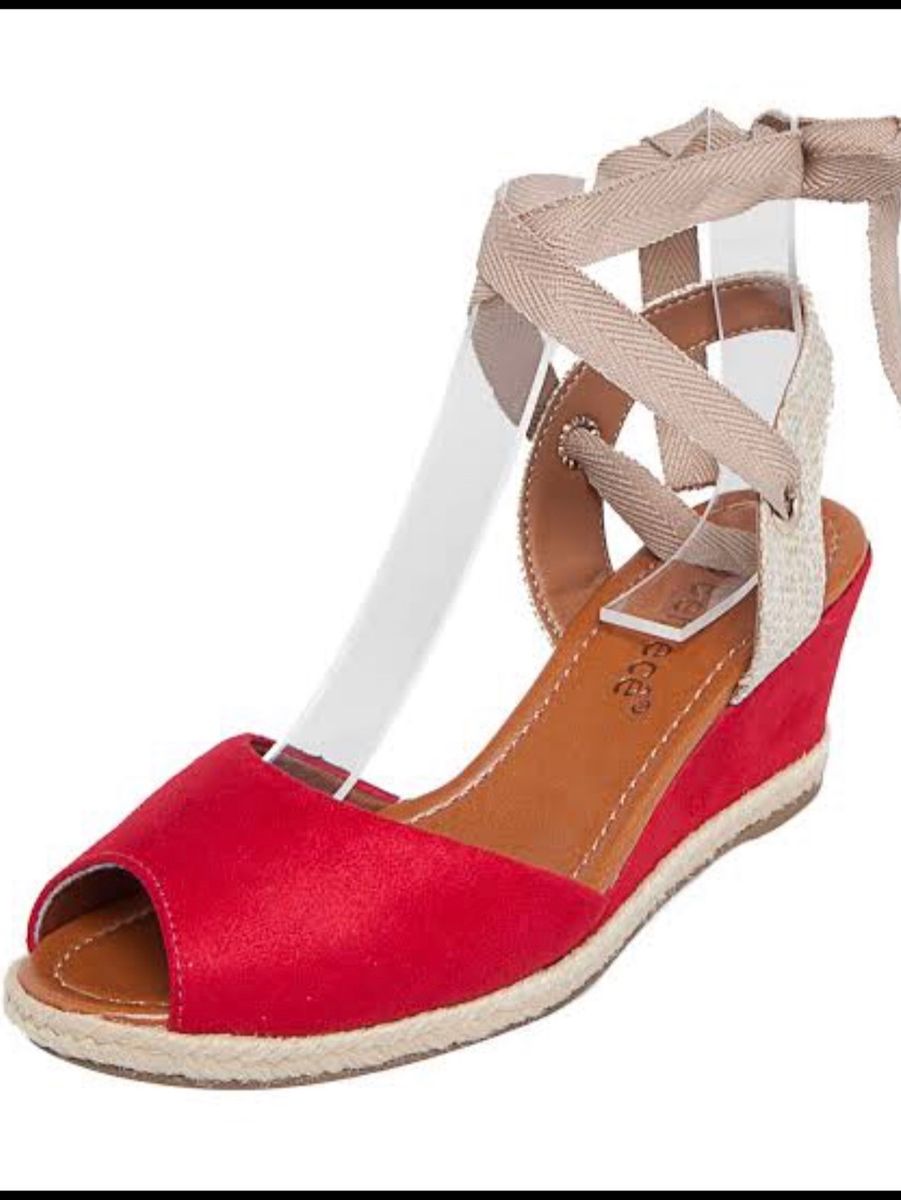 sandalia bebece espadrille vermelha