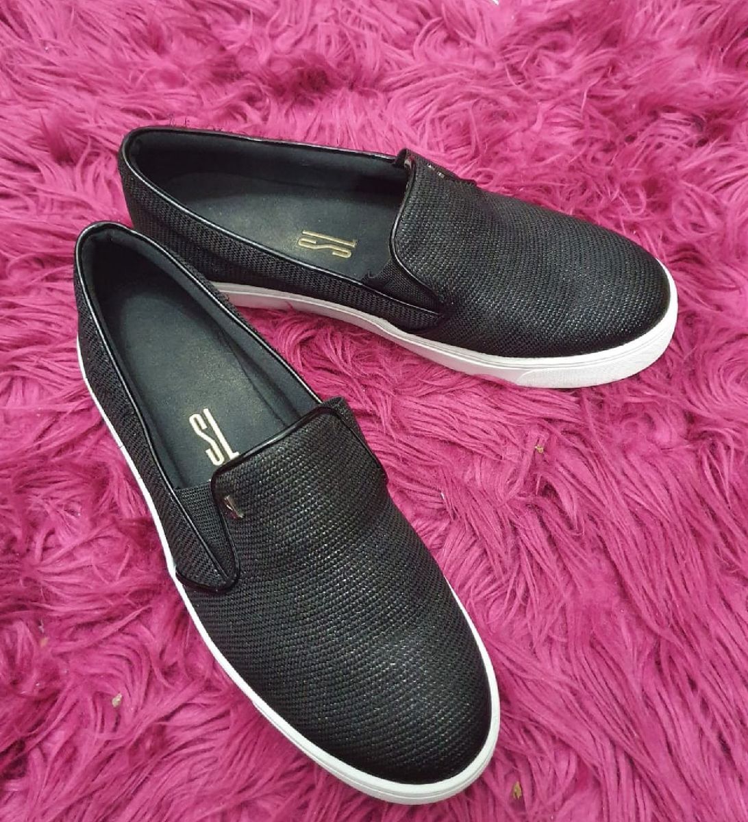 slip on santa lolla preto com brilho