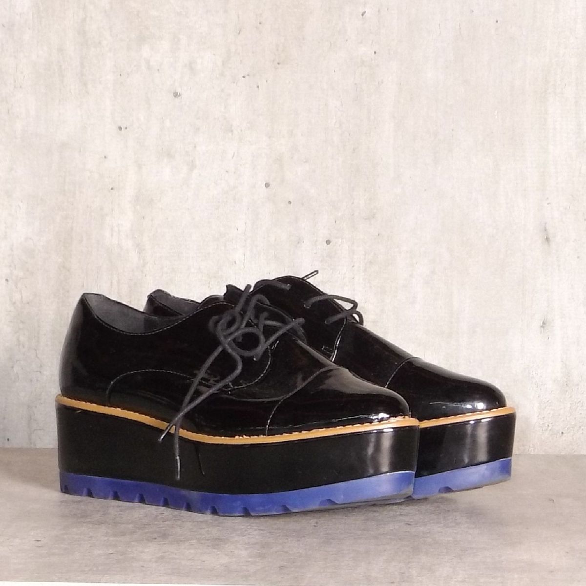 sapato flatform preto