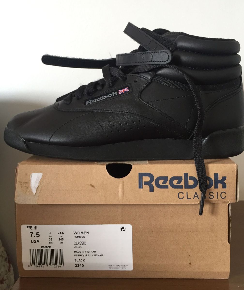 tenis reebok feminino cano alto preto