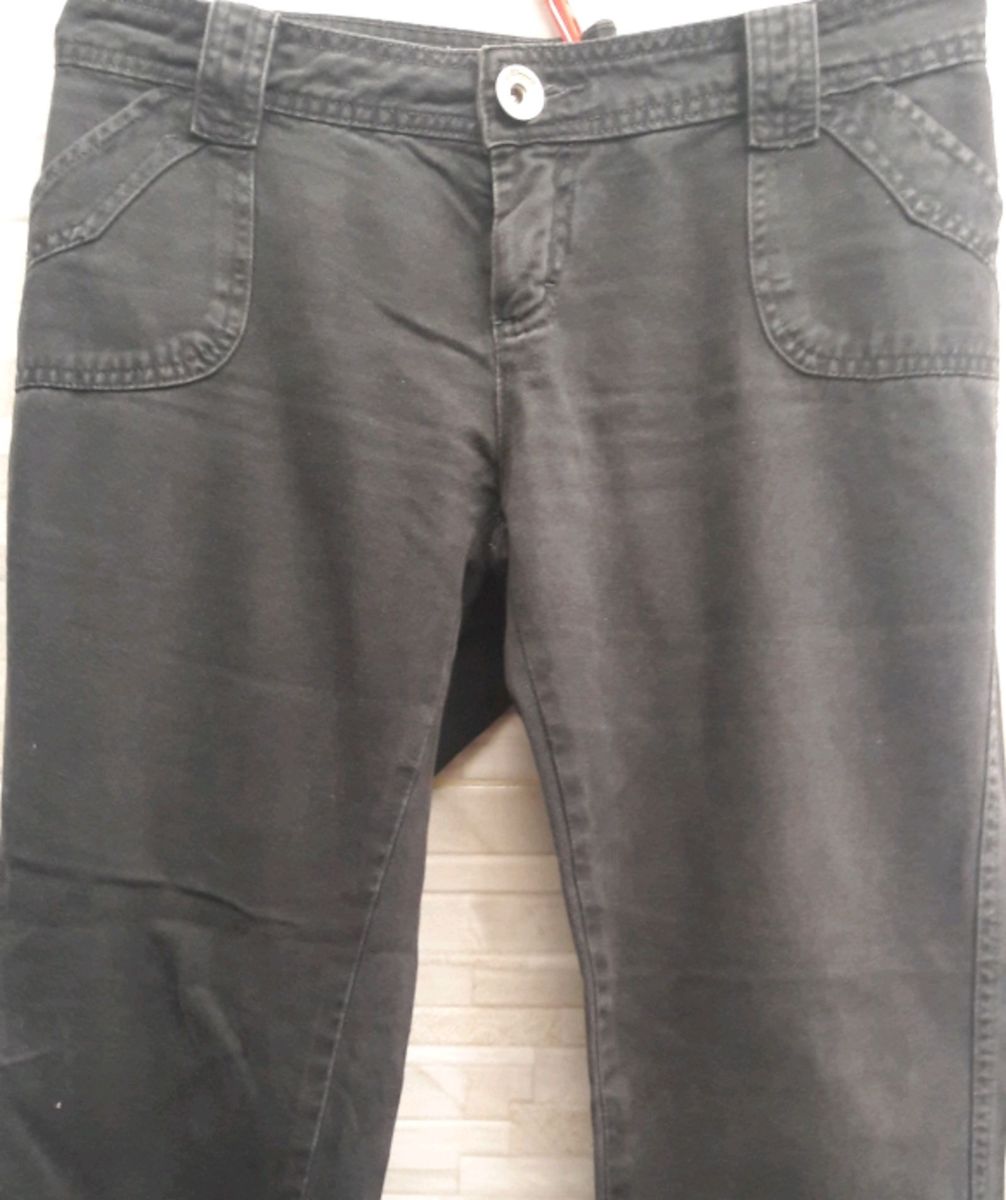 calça preta brim feminina