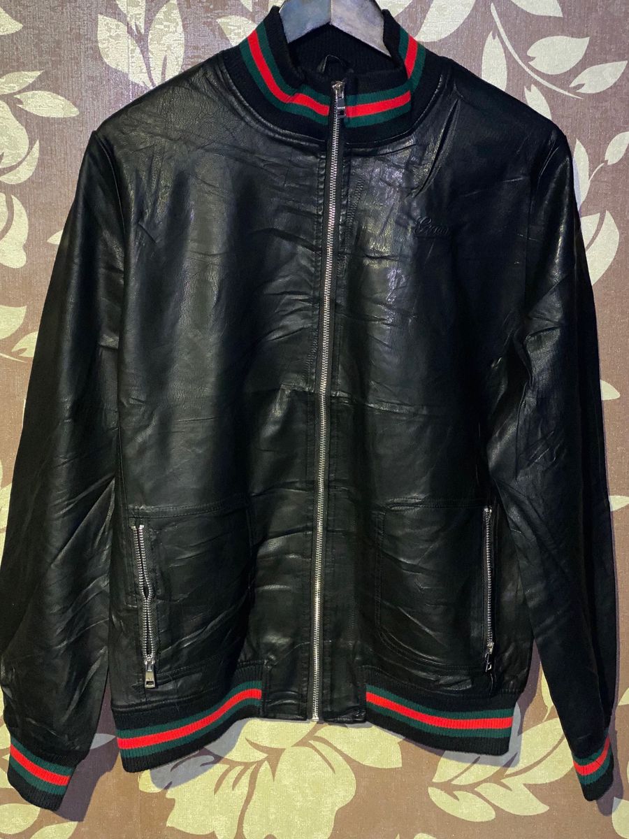 jaqueta de couro gucci