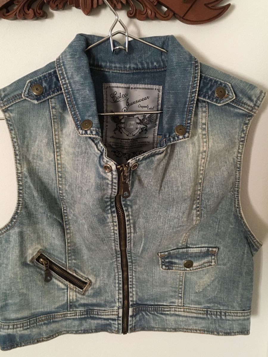 colete jeans colcci