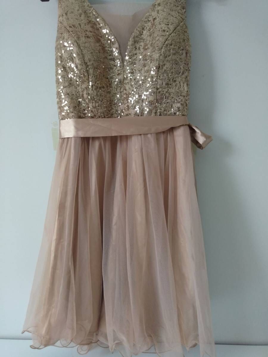 vestido rose gold curto