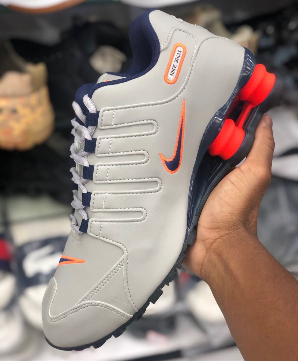 nike 4 molas cinza e laranja