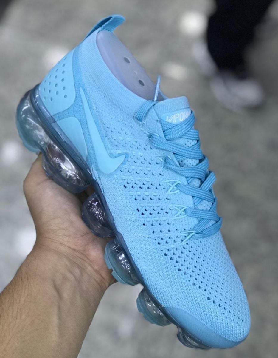 vapormax azul bebe e branco