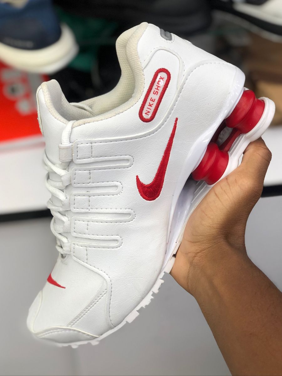 nike shox branco com vermelho