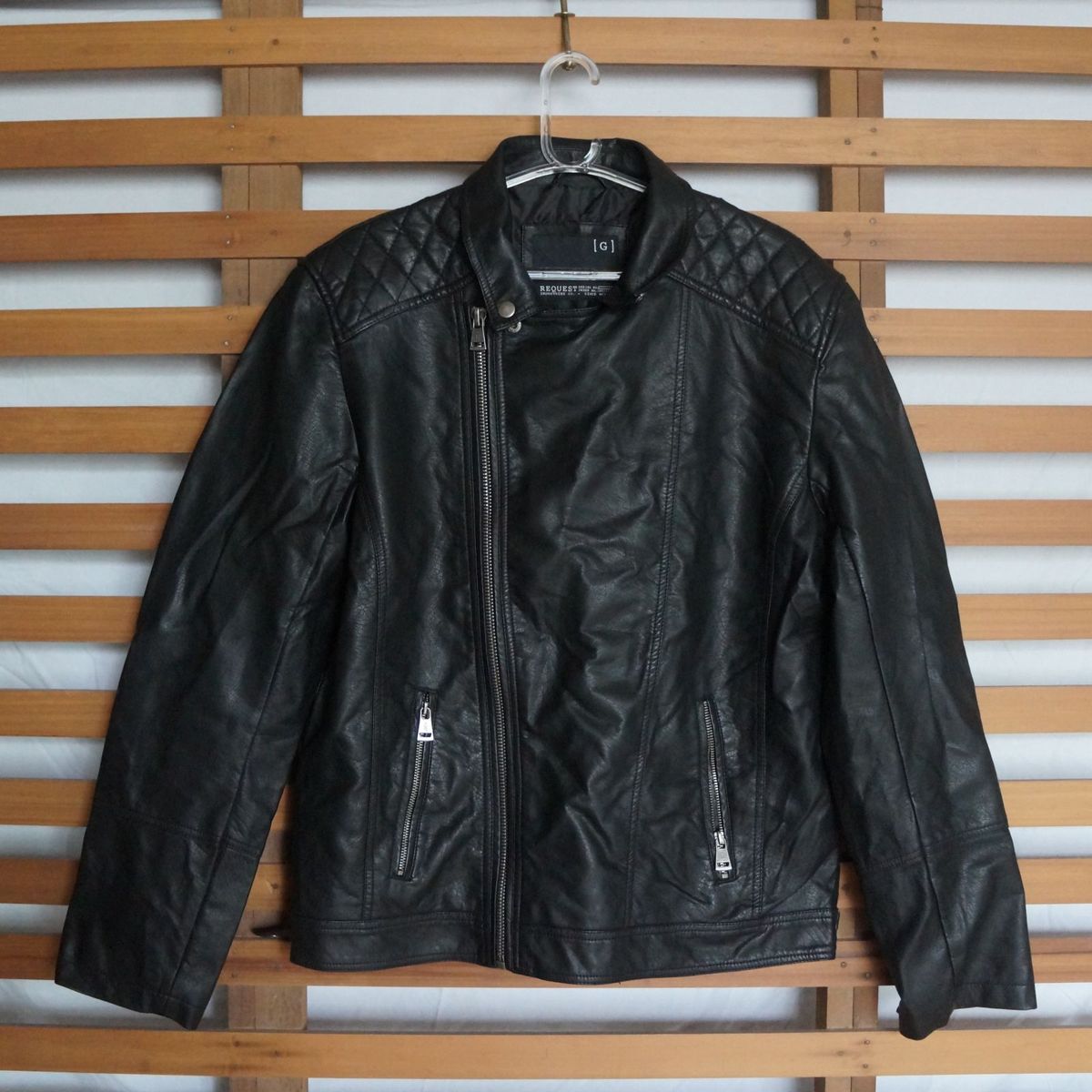 jaqueta de couro masculina preta renner