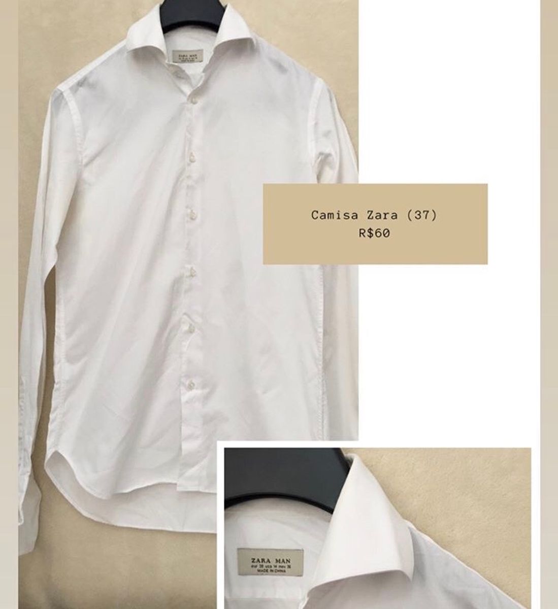 camisa masculina zara