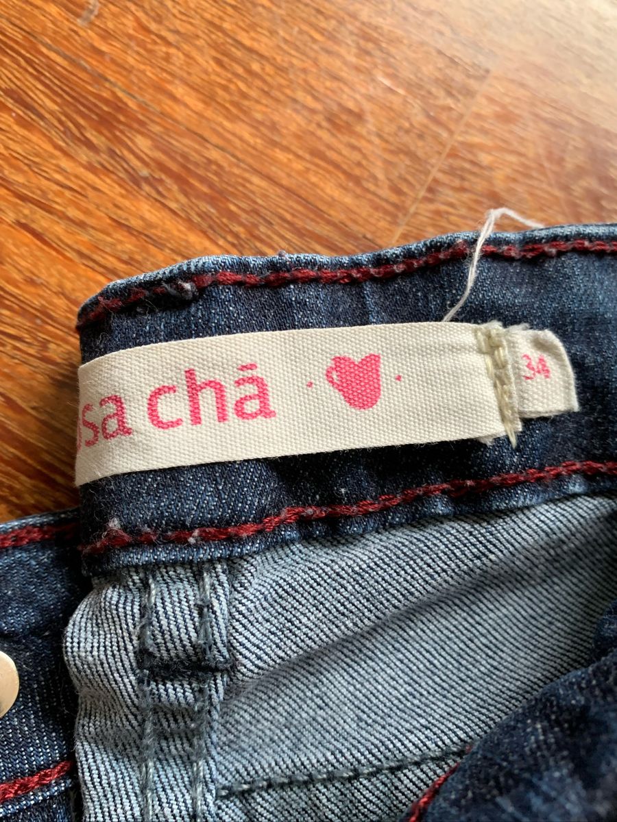 rosa chá calça jeans