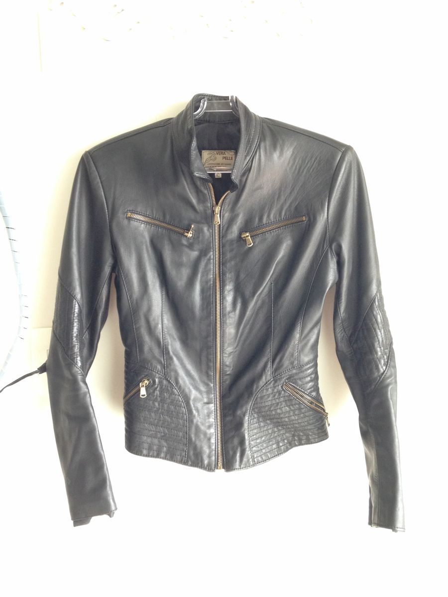 jaqueta couro italiano