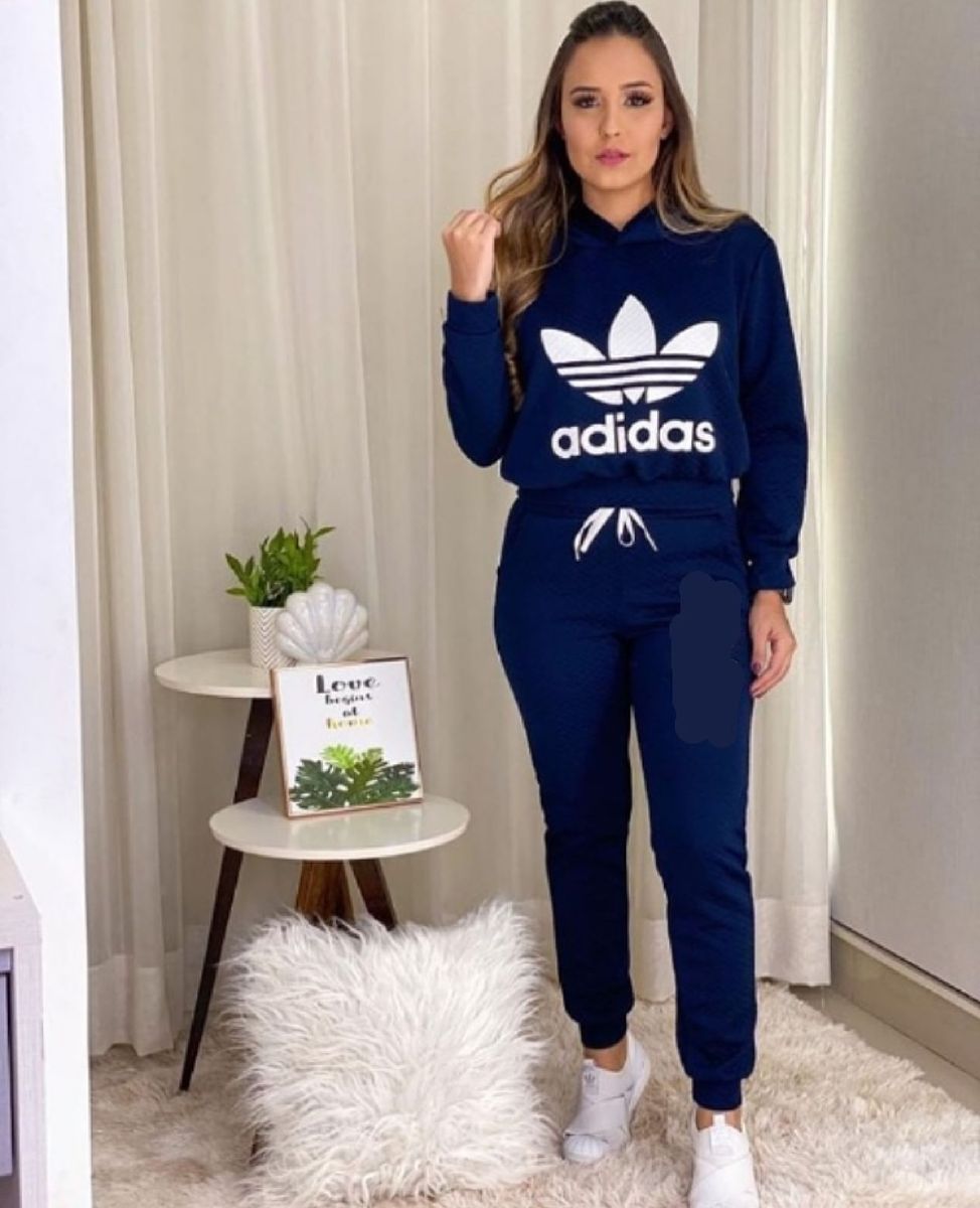 conjunto de moletom feminino adidas