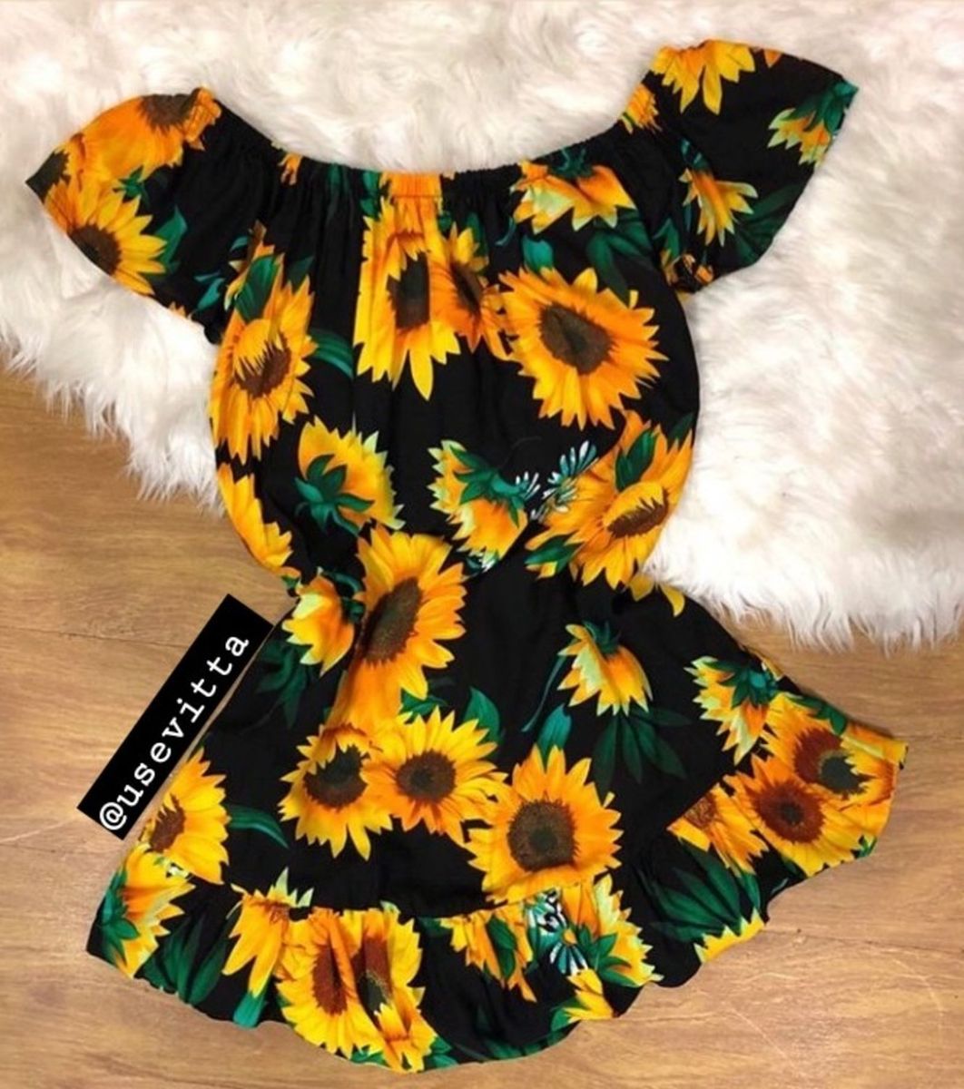 vestido ciganinha girassol