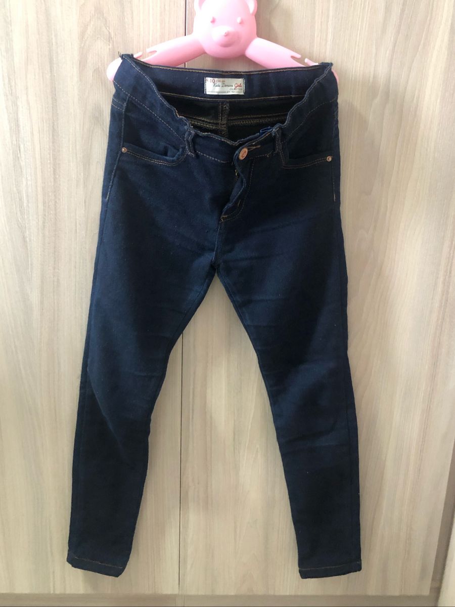 calça moletinho jeans infantil