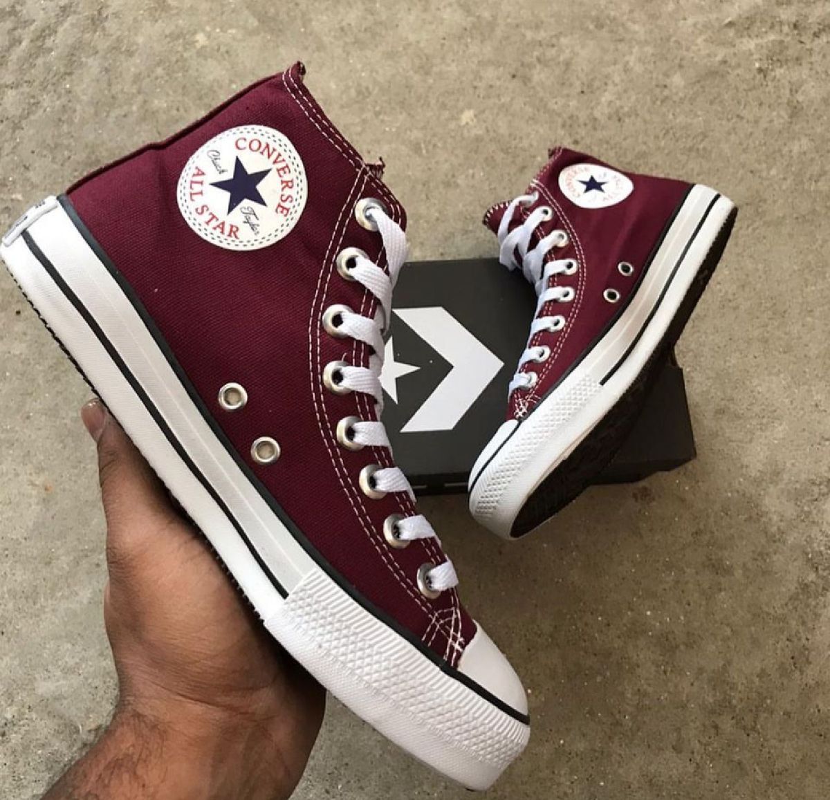all star vermelho escuro cano alto