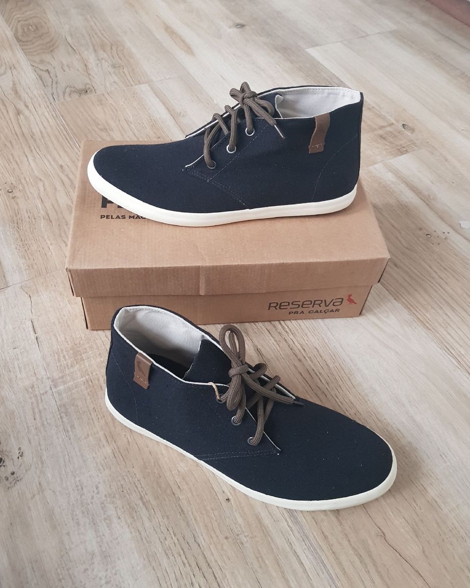 tênis couro reserva texturizado preto
