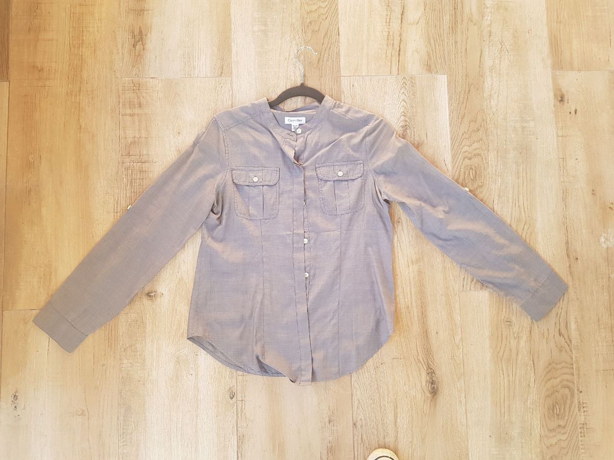 camisa social calvin klein feminina
