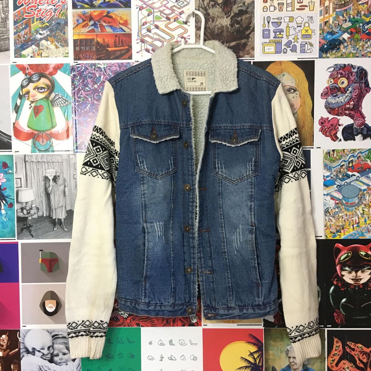 jaqueta jeans peluciada