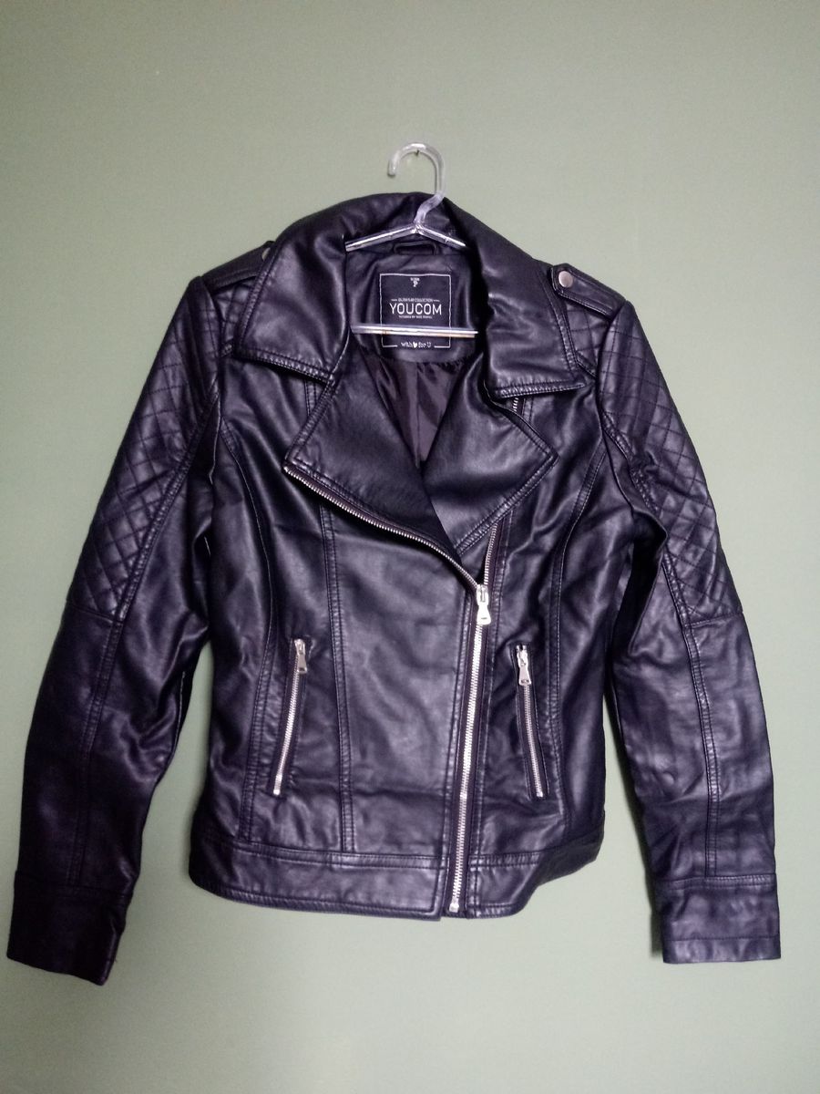 jaqueta de couro feminina youcom