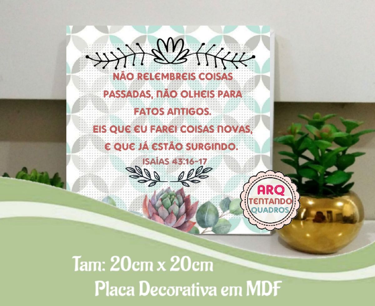 Placa Decorativa em Mdf - Versículo Bíblico | Item de Decoração ...