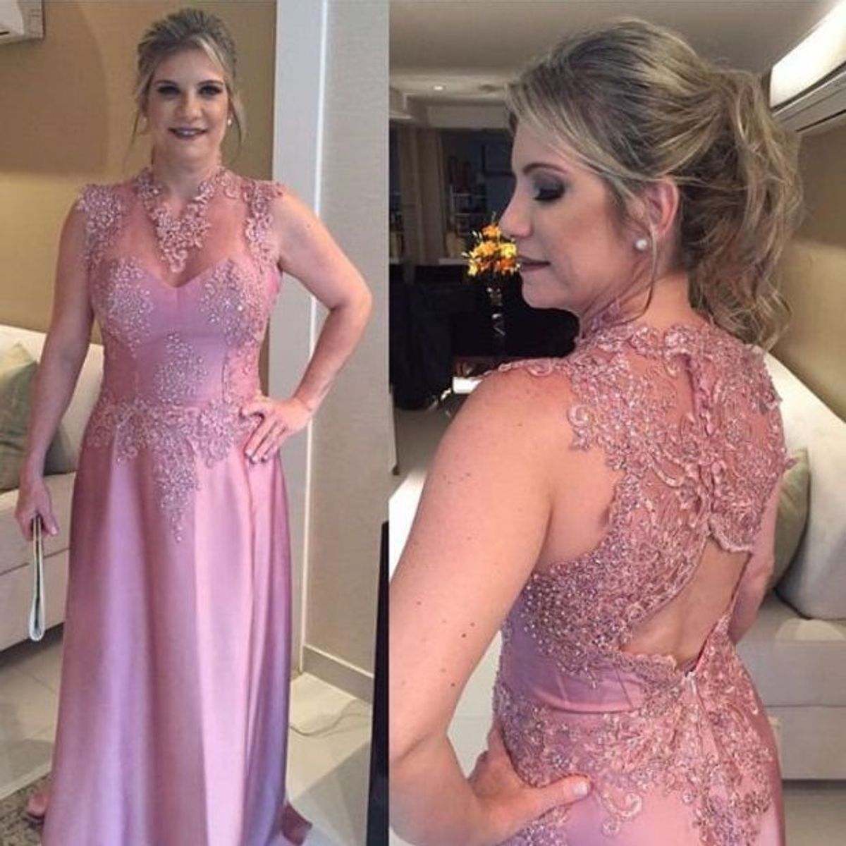 vestido madrinha pedraria