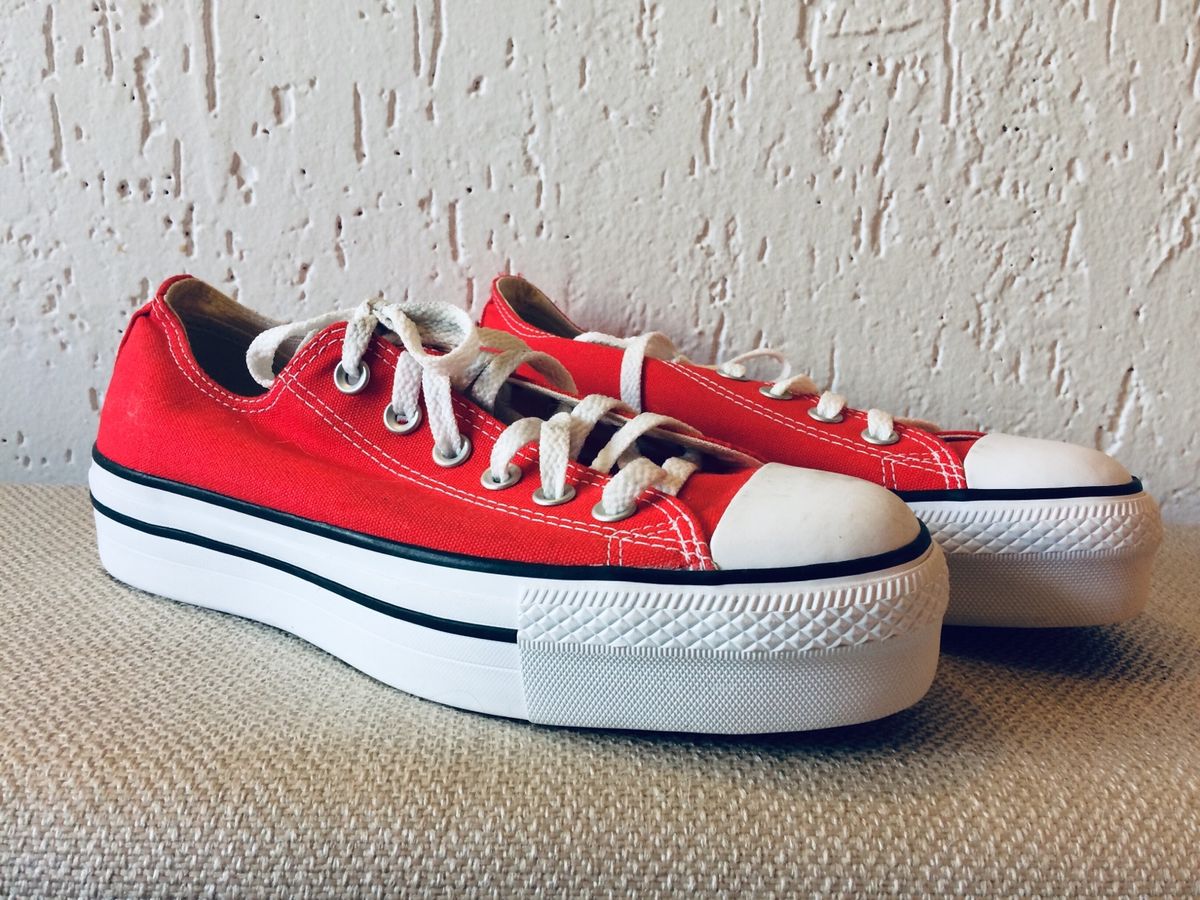 all star flatform vermelho