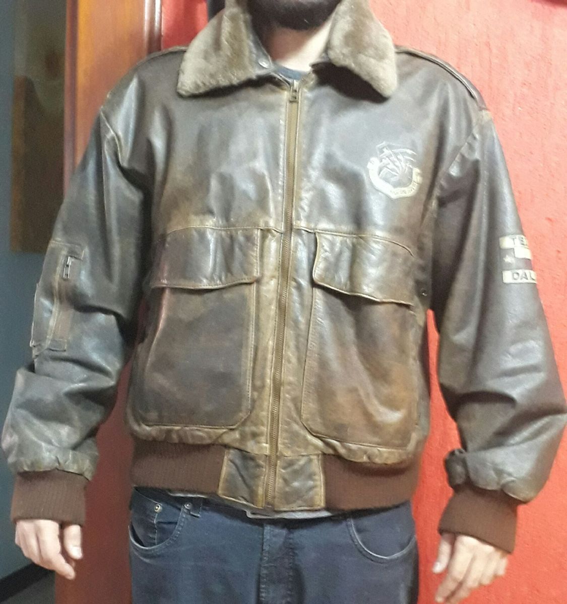 jaqueta de couro masculina brooksfield