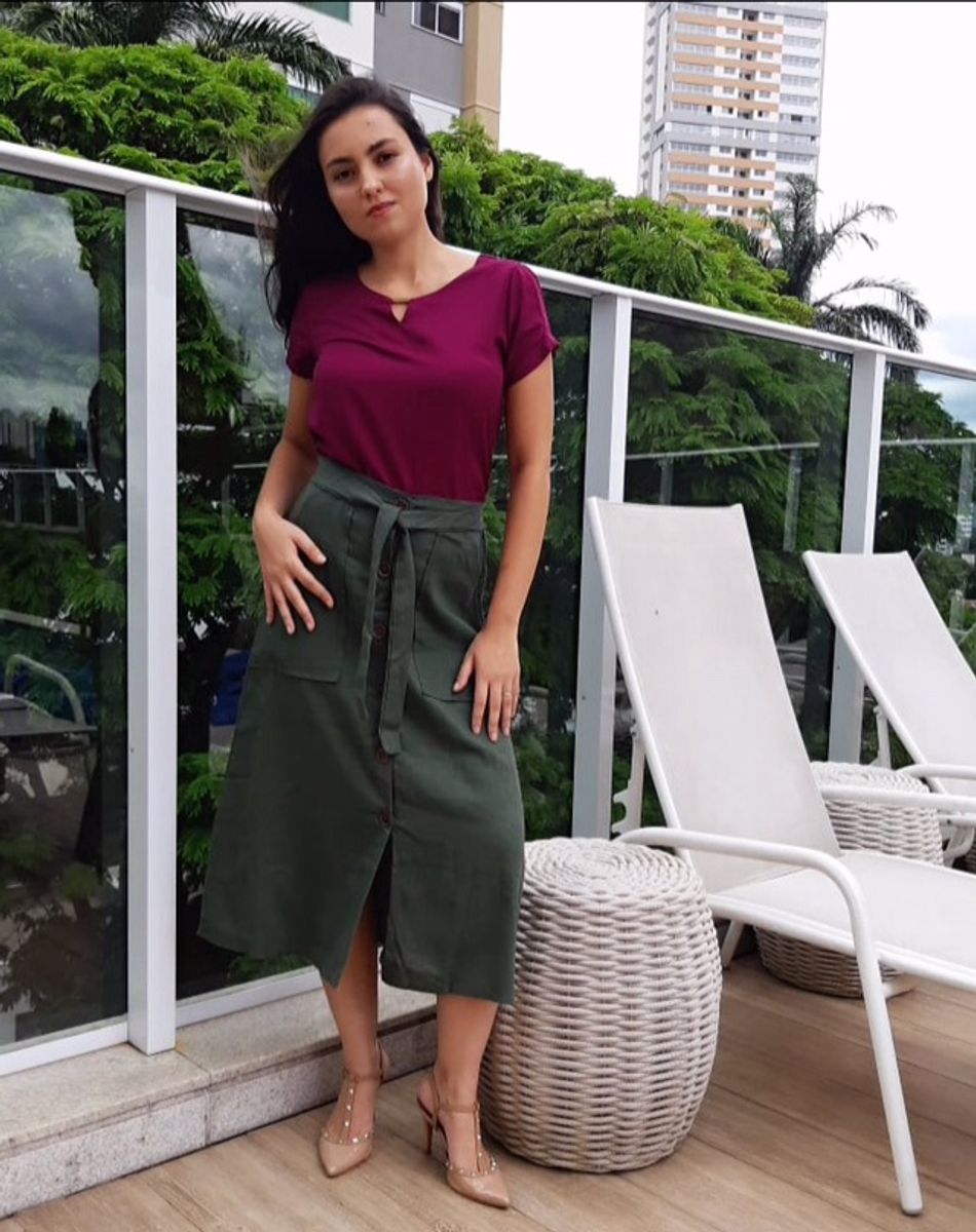 saia linho verde