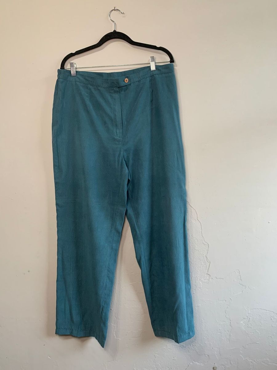 calça verde cintura alta