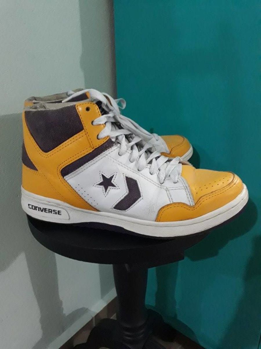 tenis all star plataforma couro