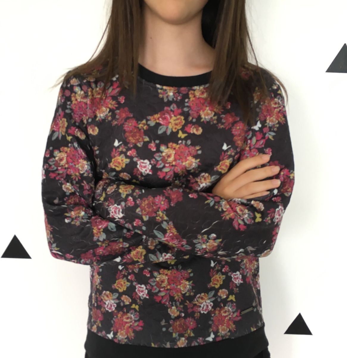 blusa de frio florida feminina