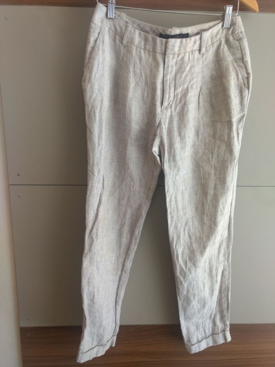 calça de linho feminina zara