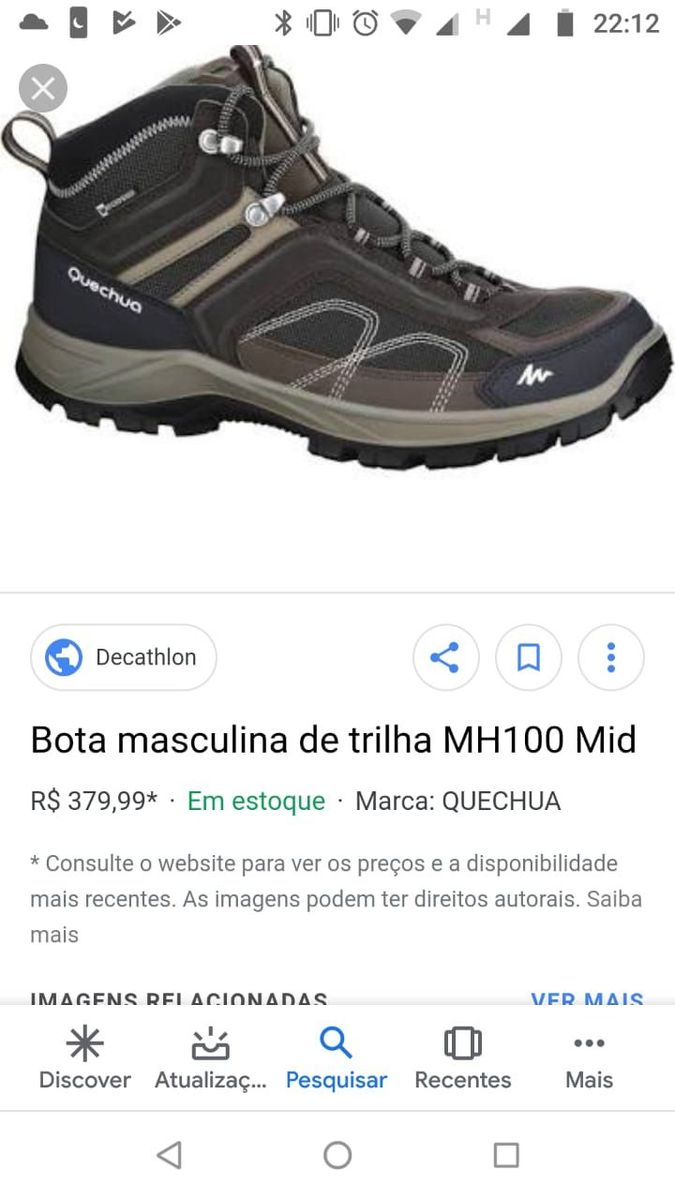 bota de trilha quechua