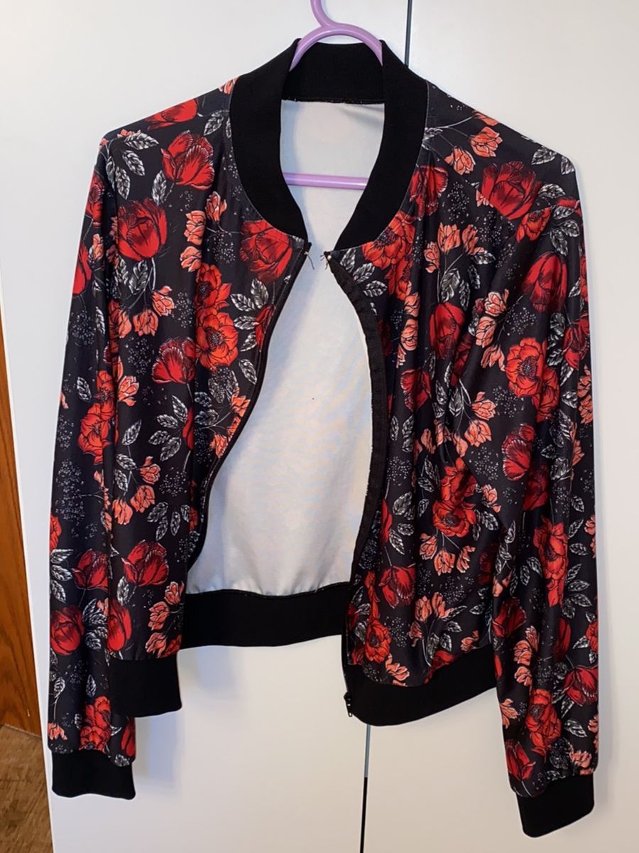 blusa de frio florida feminina