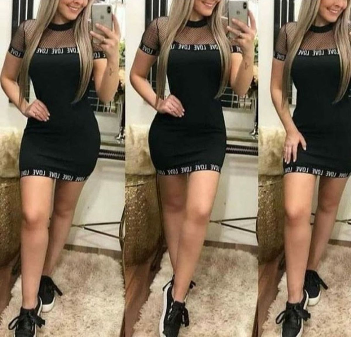 vestido colado cinza