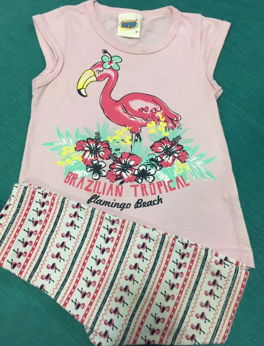 roupa flamingo infantil