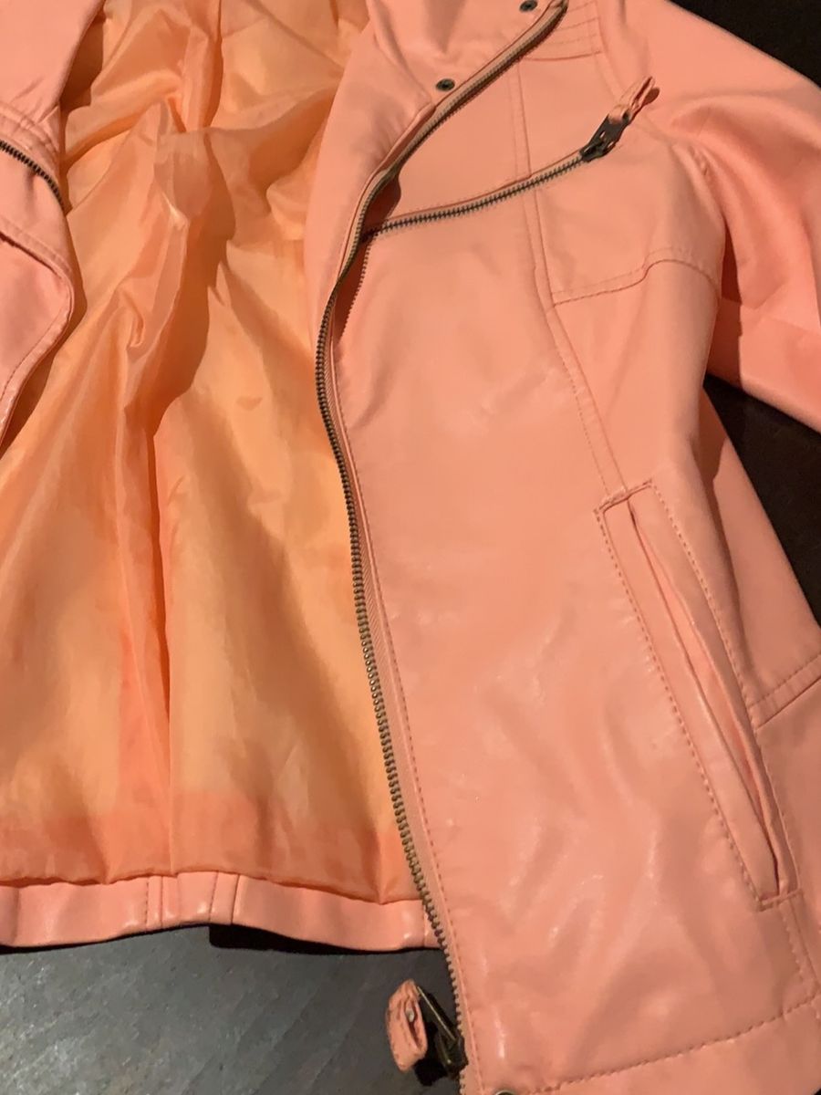 jaqueta couro sintetico feminina hering