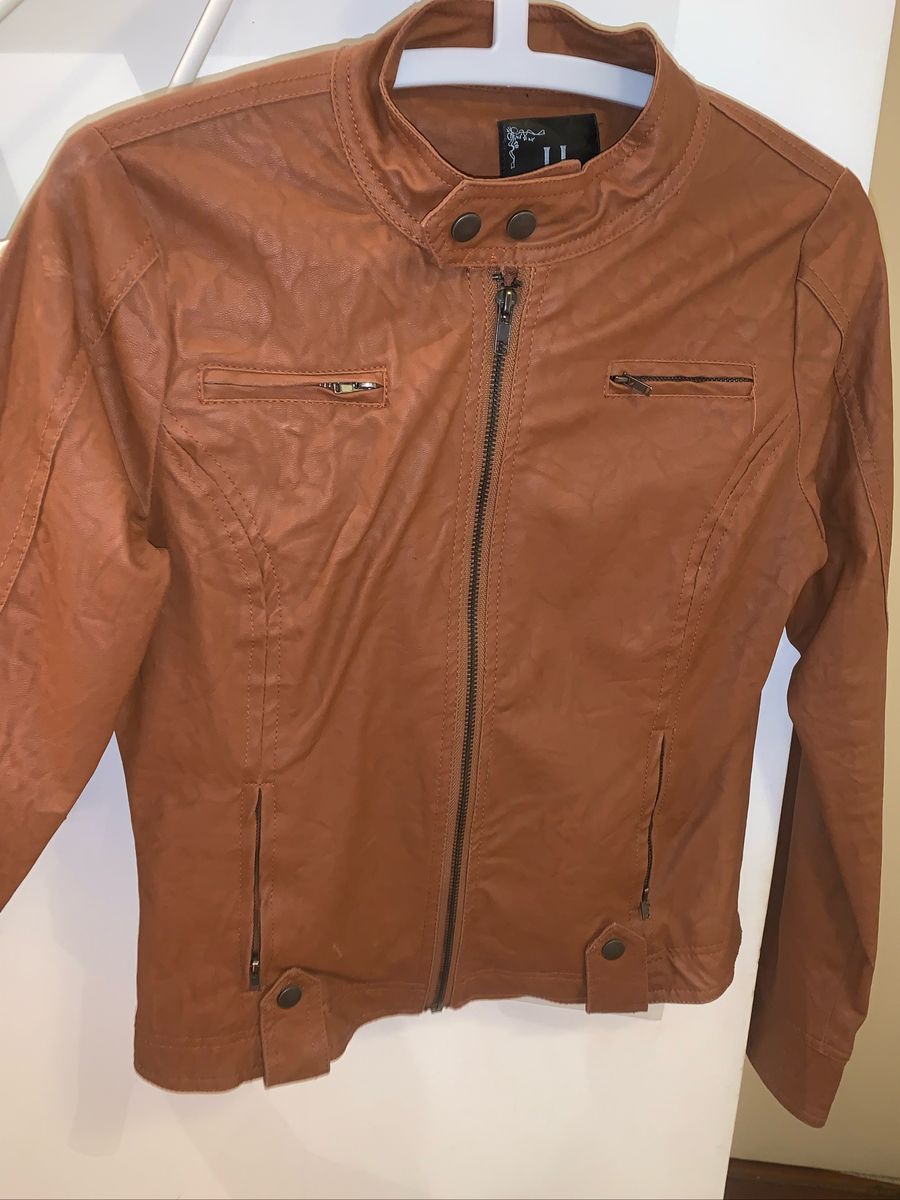 jaqueta jeans caramelo feminina