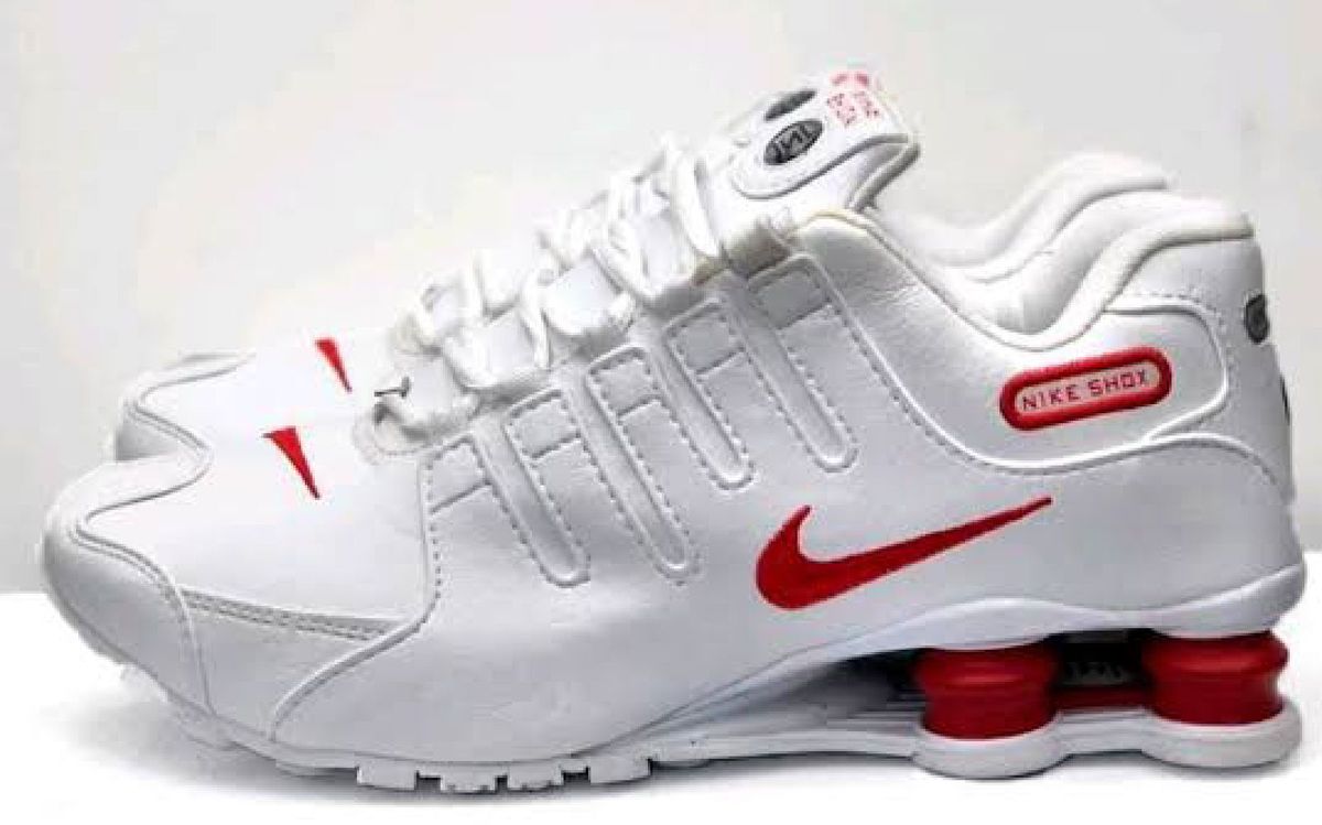 nike shox vermelho e branco