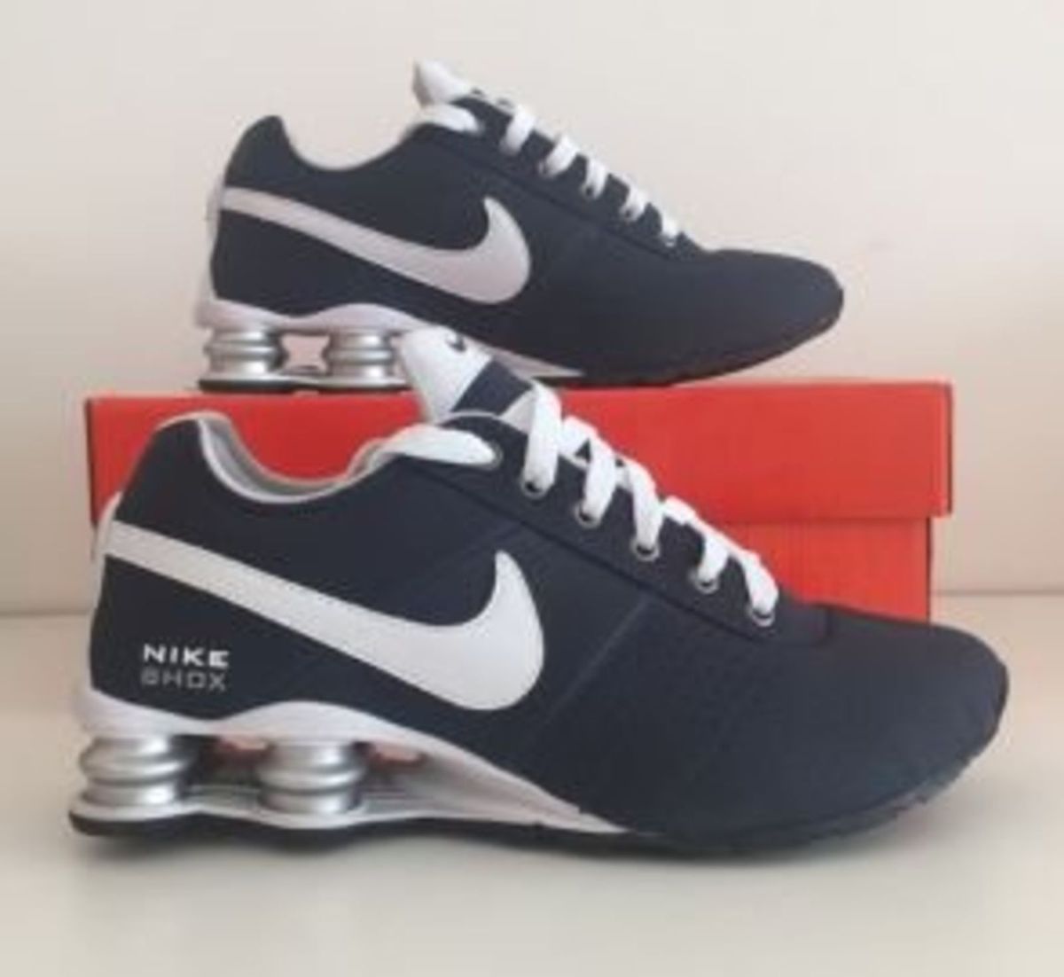 nike shox deliver azul e branco