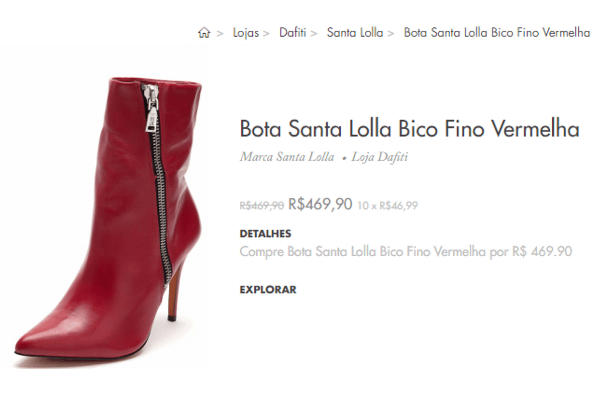 bota vermelha santa lolla