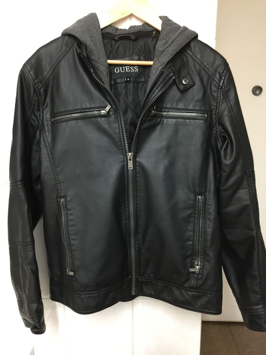 guess jaqueta de couro