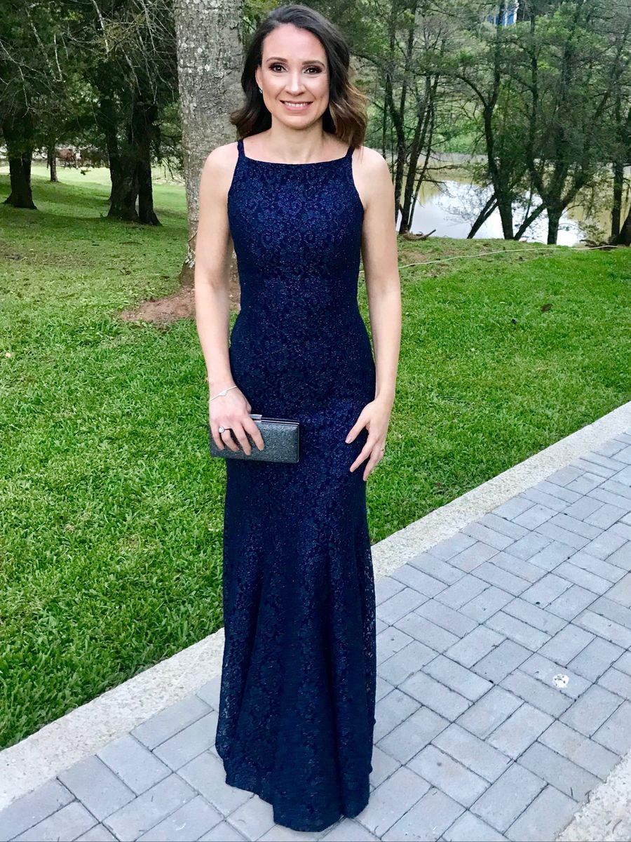 vestido longo azul marinho para madrinha