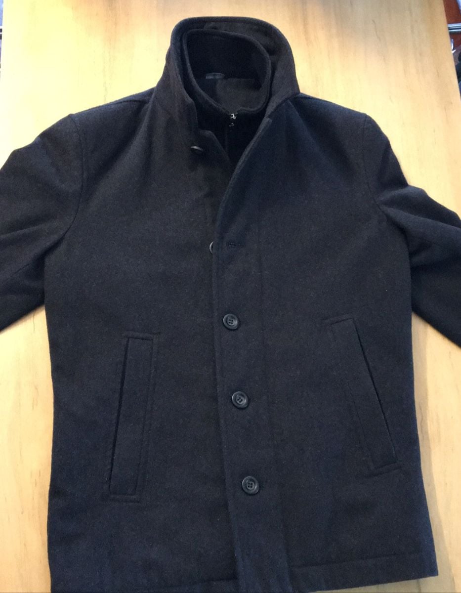 sobretudo masculino lã batida