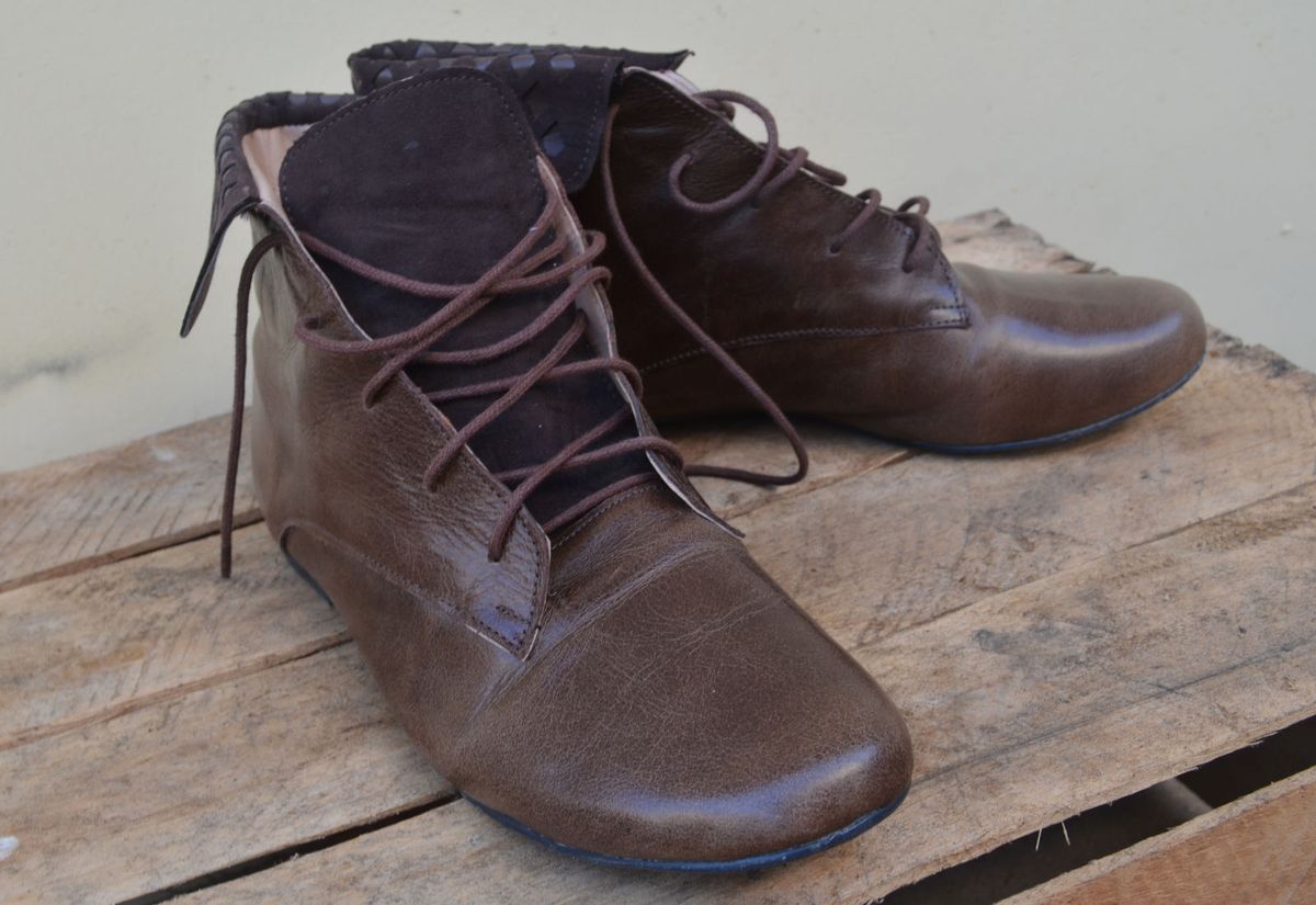 bota feminina cano curto passarela