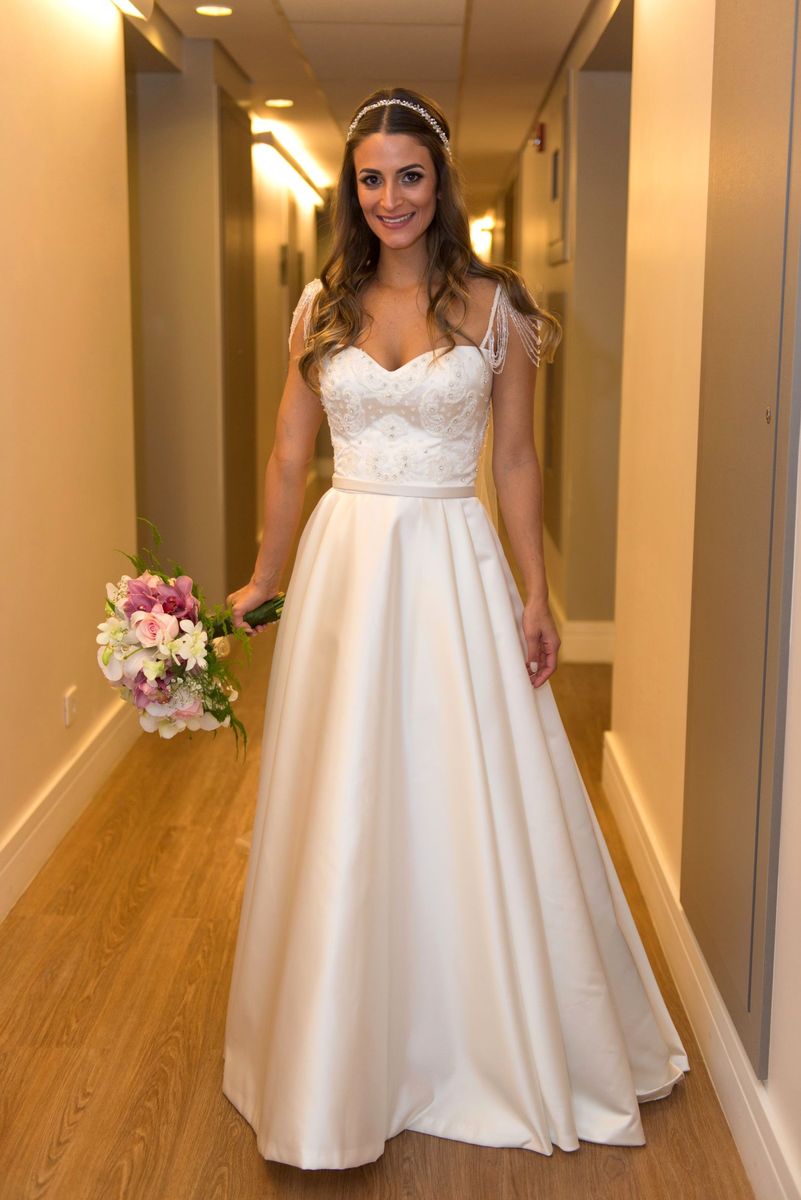 vestido de noiva de cetim bucol