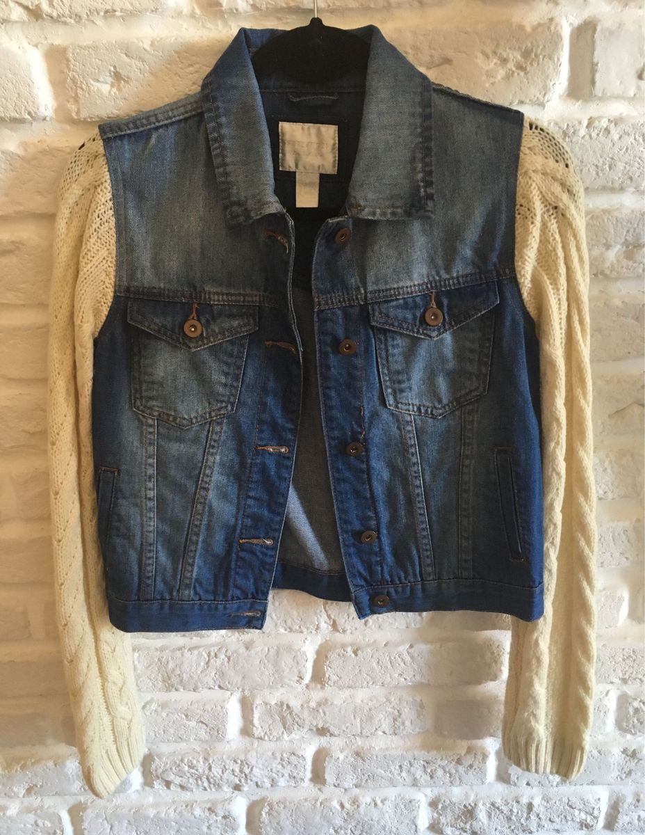 jaqueta jeans com transparencia