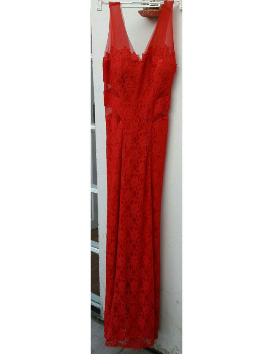 vestido de festa longo vermelho sangue